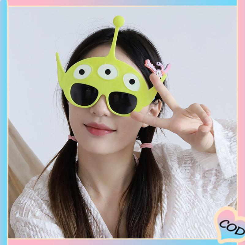 Kacamata korea Kartun Lucu Bermata Tiga Alien