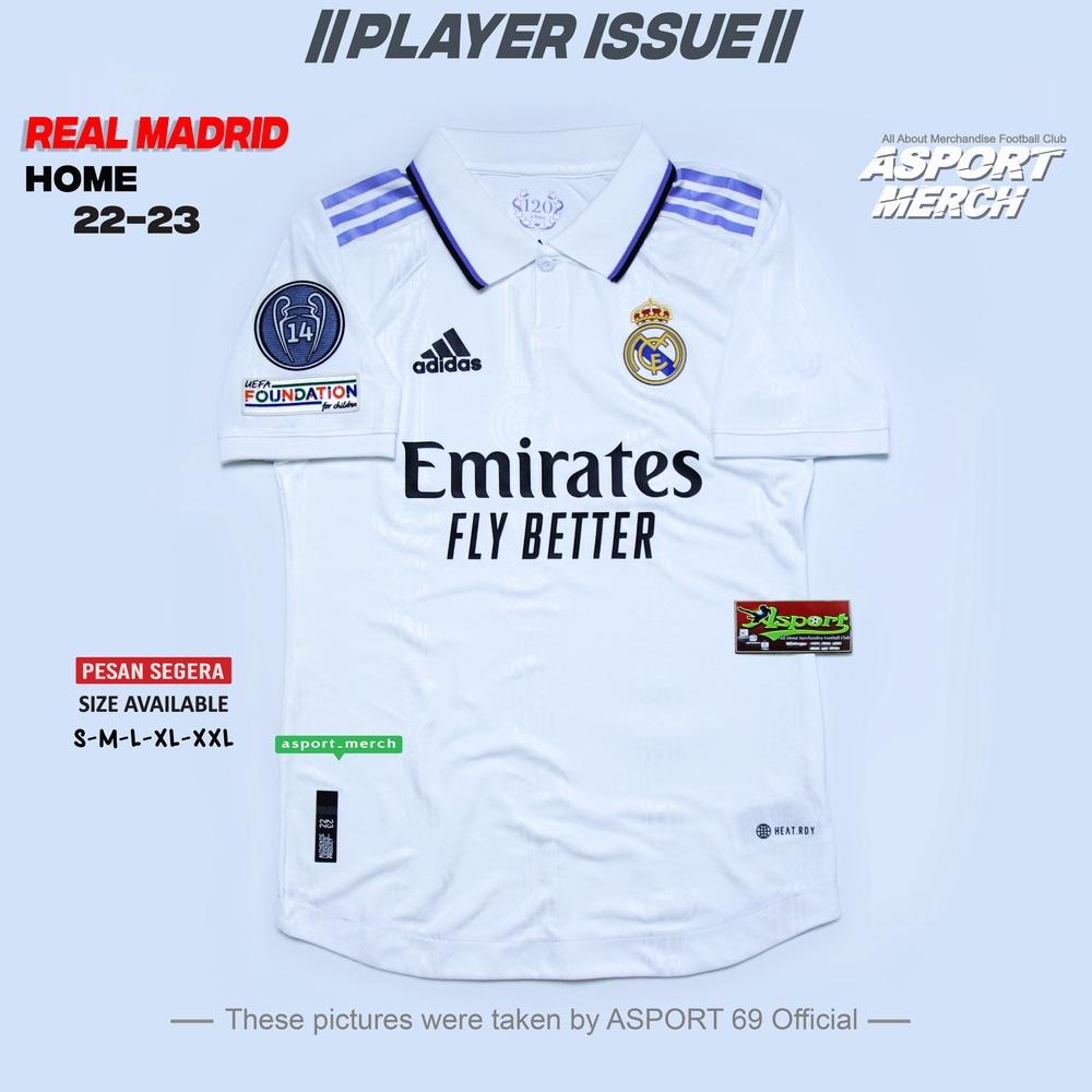 vxm28 MADRID PLAYER ISSUE JERSEY BOLA REAL MADRID HOME NEW 2022 2023 PREMIUM HIGH QUALITY PRIMEGREEN
