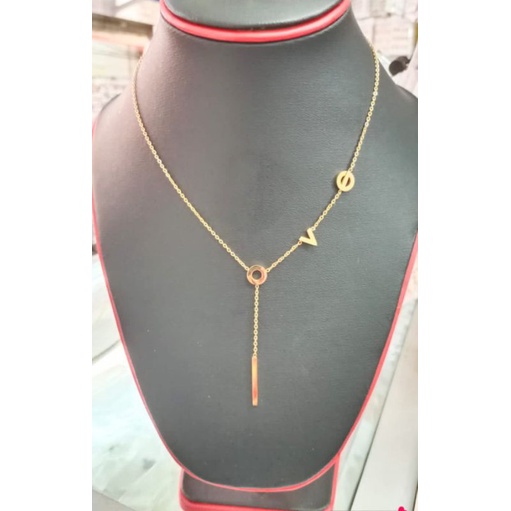 Kalung Titanium Huruf Love Asli 100% Anti Karat Luntur dan alergi Awet Tahunan