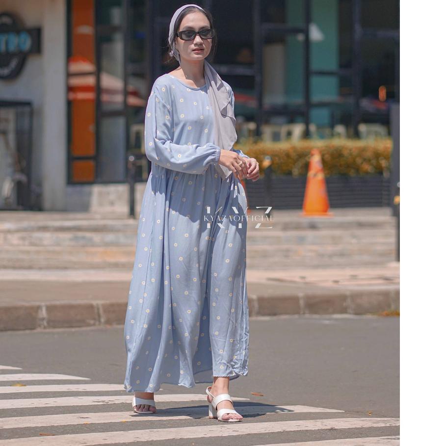 ✥ Midi Dress Katun Rayon LD 110 cm Motif Premium Long Tunik Dress ➨