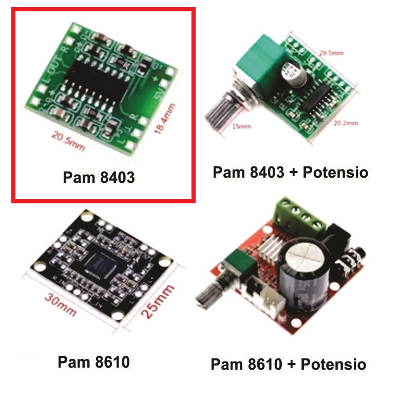 [HAEBOT] Module Mini Amplifier 2 Channel 3 Watt 3W 5V PAM8403 Pengeras Suara Speaker Sound Musix Box