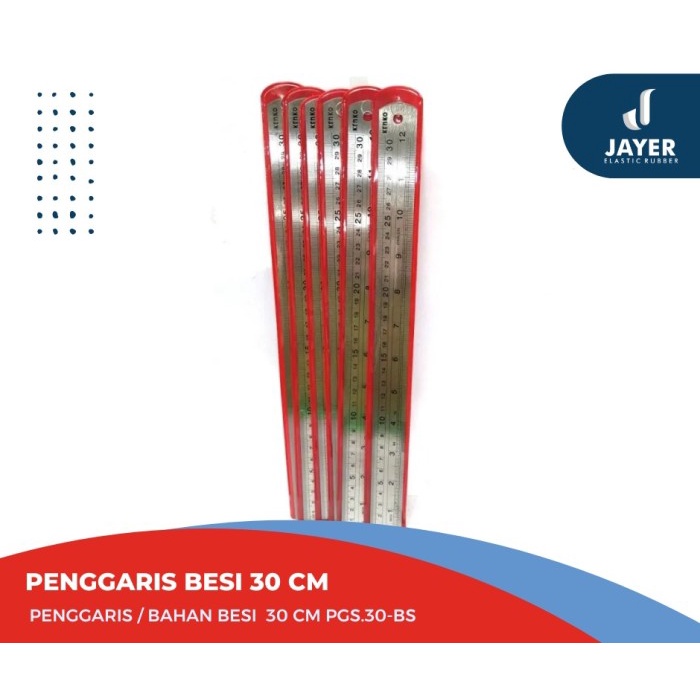 Penggaris besi 30cm tebal / Penggaris bahan besi 30cm