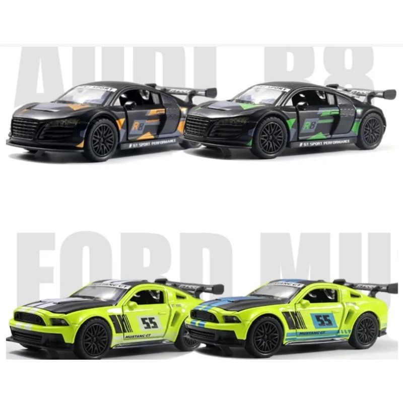 Diecast Mobil Chevrolet Camaro BMW M4 Ford Mustang Porsche AMG GTR Miniatur Mobil Mobilan GT Sport Recing Die-cast Mobil Sport sedan