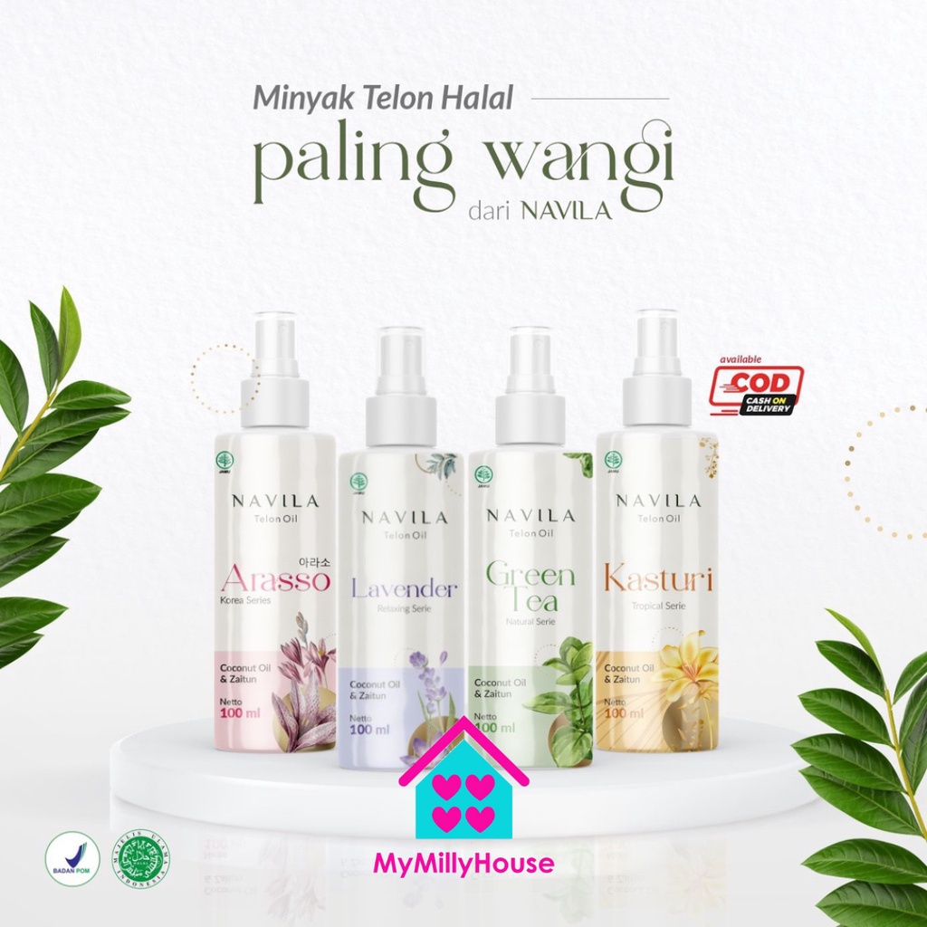 NAVILA Minyak Telon Bayi 100ml Wangi Lavender / Green Tea / Kasturi / Arasso / Minyak Telon Baby Kulit Sensitif