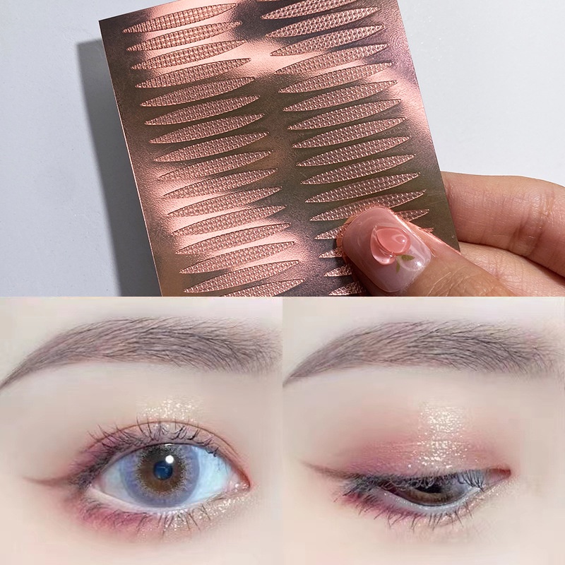 60 * 80mm Tahan Air Stiker Kelopak Mata Ganda Tak Terlihat Jejak Rose Gold Double Eyelid Patch Beberapa Model Firm Double Eyelid PasteMakeup Tools