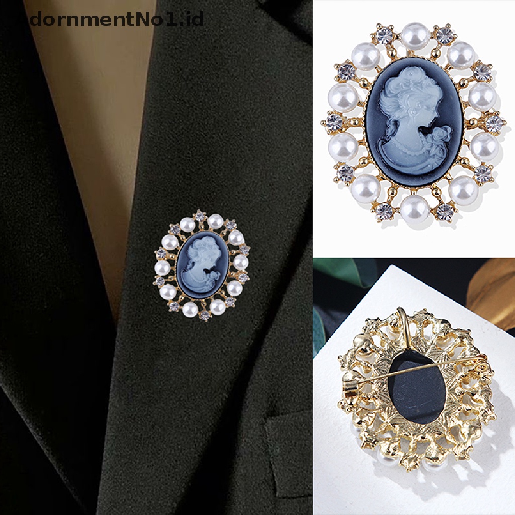 [AdornmentNo1] 1pc Bros Vintage Cameo Elegan Bros Potret Kepala Ratu Wanita Untuk Perhiasan [ID]