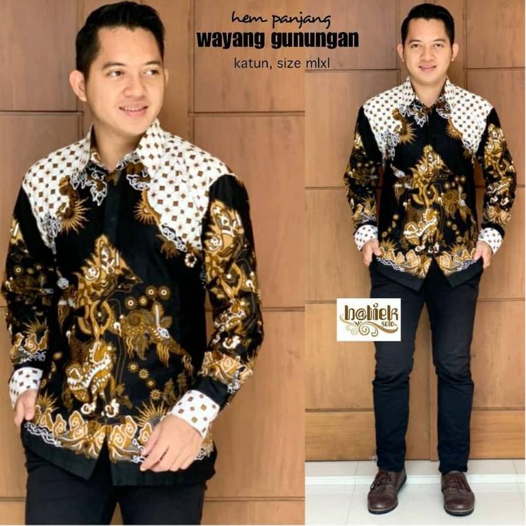 HARGA SPESIAL BAJU KEMEJA BATIK KANTOR PRIA LENGAN PANJANG FASHION SOLO BW 246