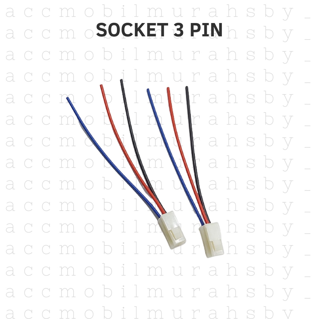 SOKET KONEKTOR KABEL 3 PIN / SOCKET SAMBUNG MOBIL MOTOR KABEL BINTIK - 3PIN CEWEK