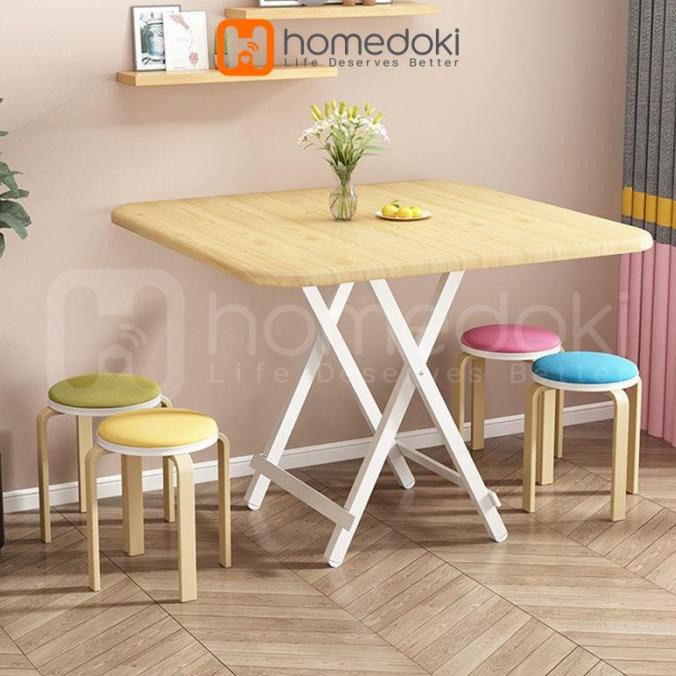 Meja Kayu/ Meja Lipat Portable/ Meja Makan Portable/ Meja Lipat Besi
