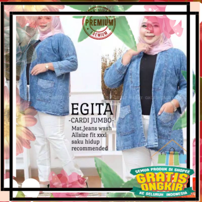 XXX CARDIGAN JEANS WANITA JUMBO/ OUTER JEANS WANITA BIG SIZE / OUTER WANITA JUMBO/TERLARIS / modis t