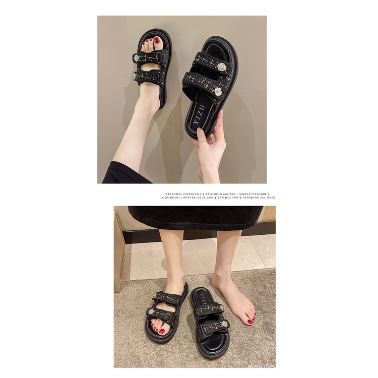 [✅BISA COD]  #Sisjuly# Sandal wanita sandal olahraga bawah tebal baru sandal olahraga fashion sandal