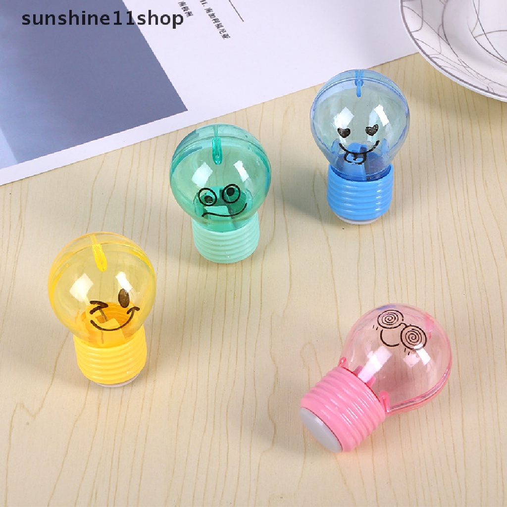 Sho Novelty Bulb Style Pencil Sharpener Kreatif Lucu Mini Lampu Bohlam Alat Pengasah Pensil Mekanik Alat Tulis Kantor Siswa Sekolah Supply Hadiah Anak N