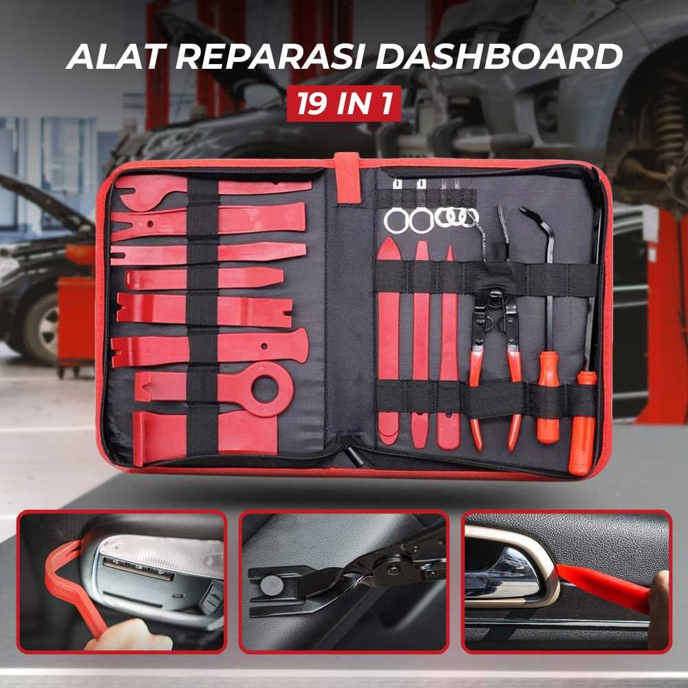 Set Alat Reparasi Pembuka Dashboard Mobil Audio Mobil Pliers 19 in 1 Alat Pelepas Panel Pintu Pengencang Rivet Berkualitas