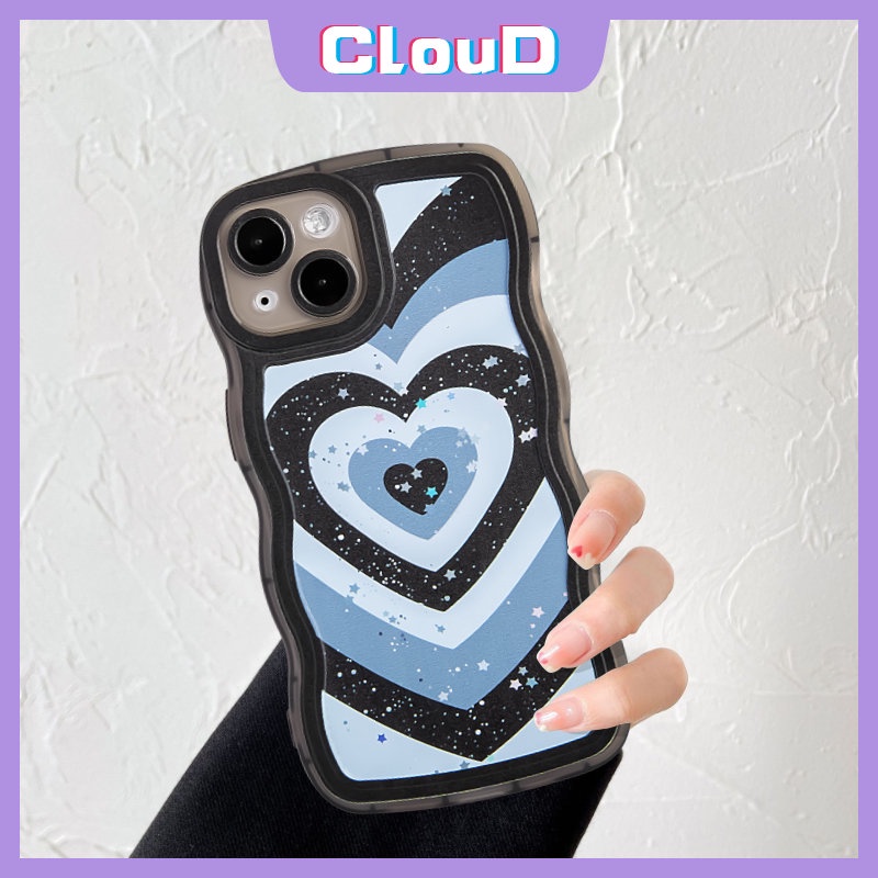 Case for Realme C35 C33 C25Y C30 C21Y C12 C11 5i 9i 9Pro + 8Pro 10 6i 7 8 C25 C20 C17 C20A 8i 7i 5 C3 9 C25s C15 Fashion Gradient Love Heart Soft Tpu Bling Stars Wavy Edge Cover