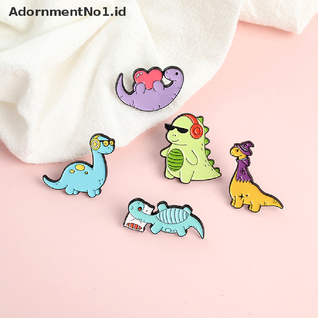 [AdornmentNo1] Kreatif Trendi Kartun Lucu Dinosaurus Hewan Tetesan Minyak Bros Pin Denim Tas Hadiah Pria Wanita Fashion Perhiasan Pakaian Dekorasi [ID]