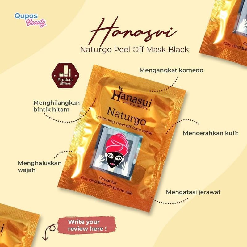 Masker Hanasui Naturgo Lumpur Hitam Kental Mengangkat Komedo Mencerahkan Kulit Muka Wajah Glowing Sk