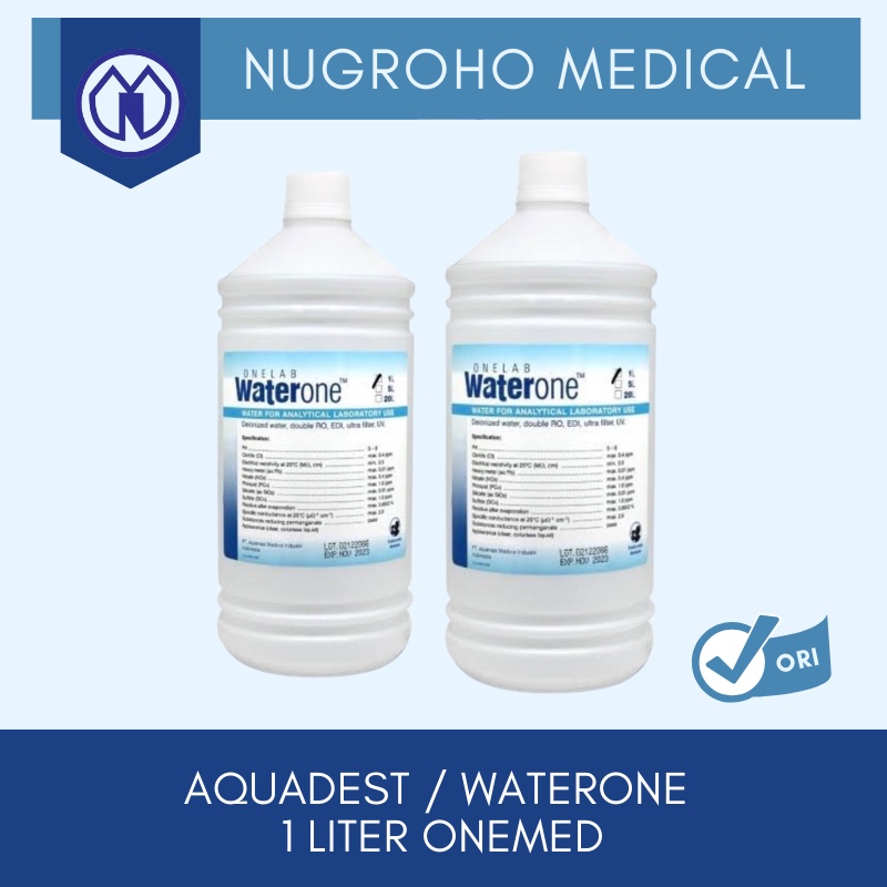 aquadest / waterone 1 liter onemed/PURE WATER Aquadest / Distilled Water/Water One Onemed 1 liter / Aquabidest onemed 1 liter / Aquabidest Aquadest