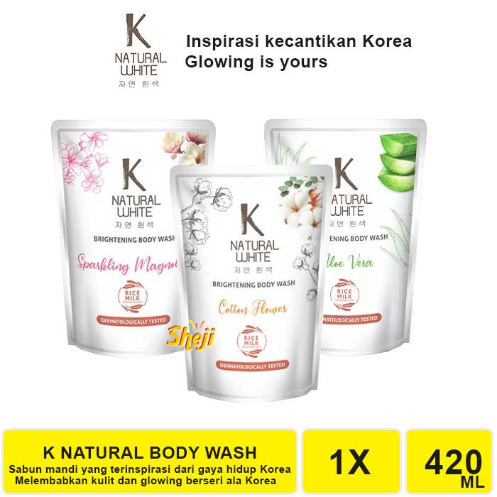 SABUN MANDI K NATURAL WHITE BRIGHTENING BODY WASH 420 ML