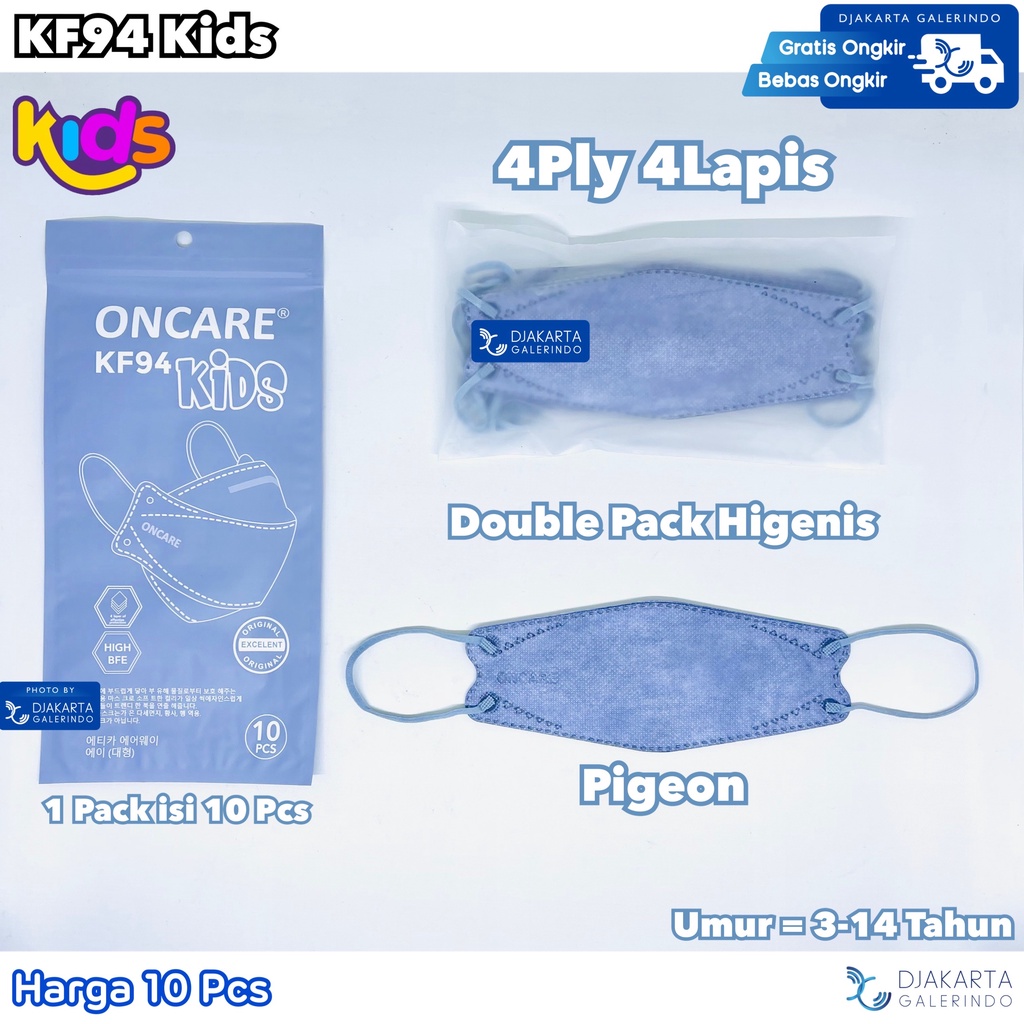 Masker KF94 Anak 4Ply Hitam Putih Formal Original isi 10Pcs