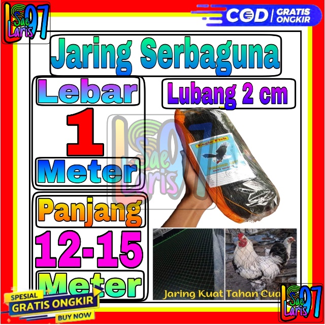 Jaring Pagar Ayam 1 meter / Jaring Lubang Kecil /Jaring Kandang /Jaring Burung / Jaring Taman