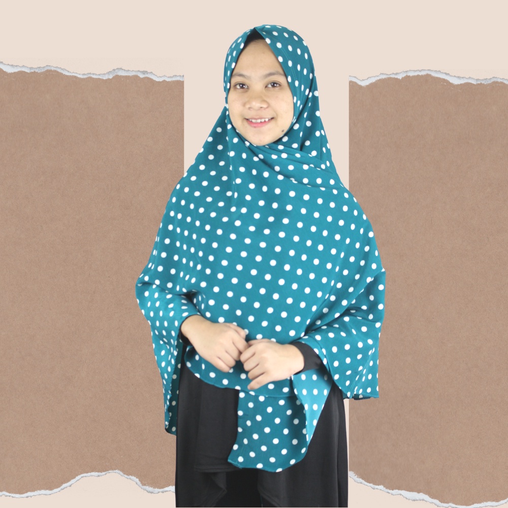 Hijab Terbaru Instan Khimar Woolpeach Motif