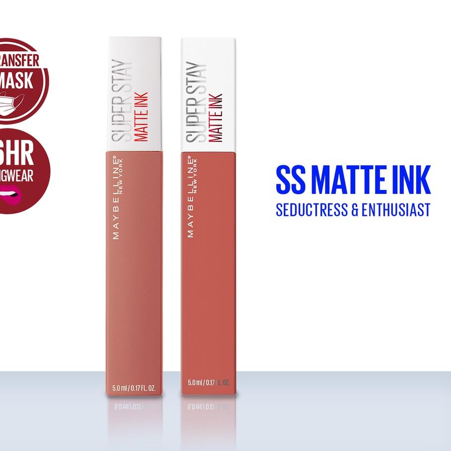 ✨BIG SALE✨ Maybelline Superstay Matte Ink Seductress + Enthusiast Liquid Matte Lipstick Make Up [ Ta