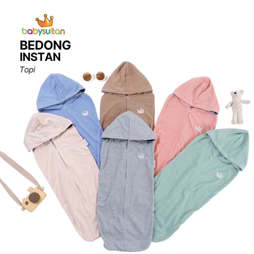 Bedong Bayi Instan Resleting Hoodie Topi dan Kerah babysultan