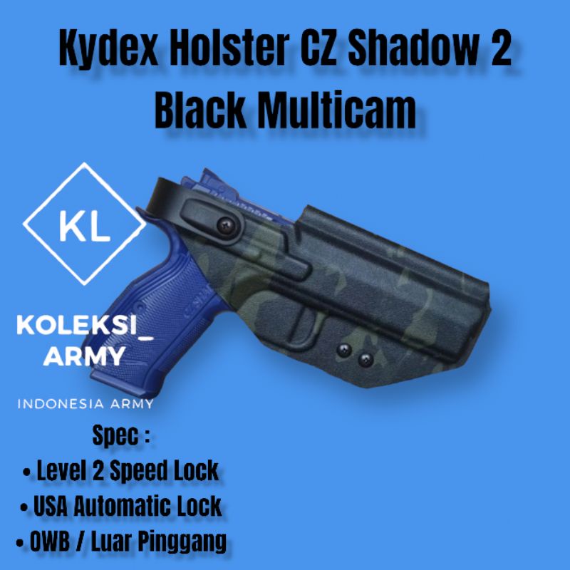 Kydex Holster CZ 2 Shadow Level 2 Black Multicam CZ Shadow 2 Lock