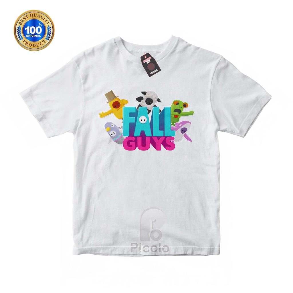 (FREE NAMA) BAJU KAOS ATASAN ANAK MOTIF GAME FALL GUYS UNISEX Bahan COTTUN