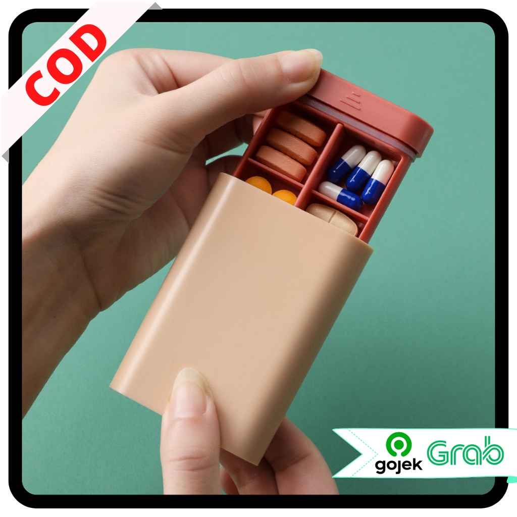 KAISSO - KOTAK PENYIMPANAN OBAT PIL 6 SEKAT / PORTABLE MEDICINE STORAGE BOX / KOTAK PENYIMPANAN OBAT MINIMALIS