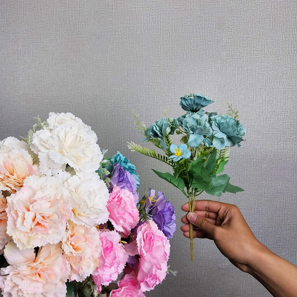 Bunga Hydrangea Hias Bunga Tangkai Buket Plastik Ornamen Pajangan Dekorasi Rumah Artificial Flower Satu7an PBP151