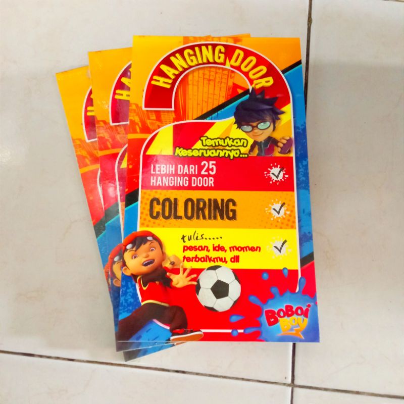 Buku Hanging Door / Boboiboy / Buku Mewarnai / Buku Aktivitas Anak
