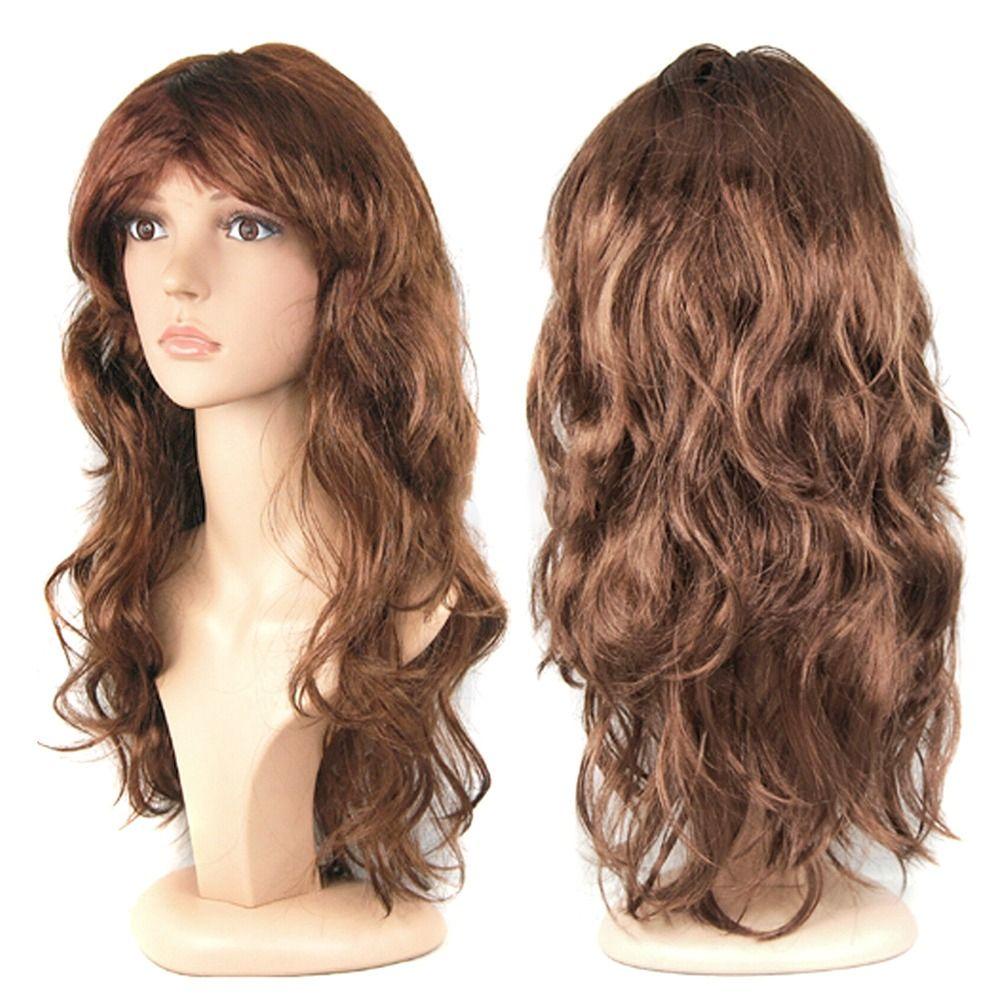 TOP Wig Wanita Hot Rambut Tebal Cosplay Kostum Pakaian Wanita Roll Panjang