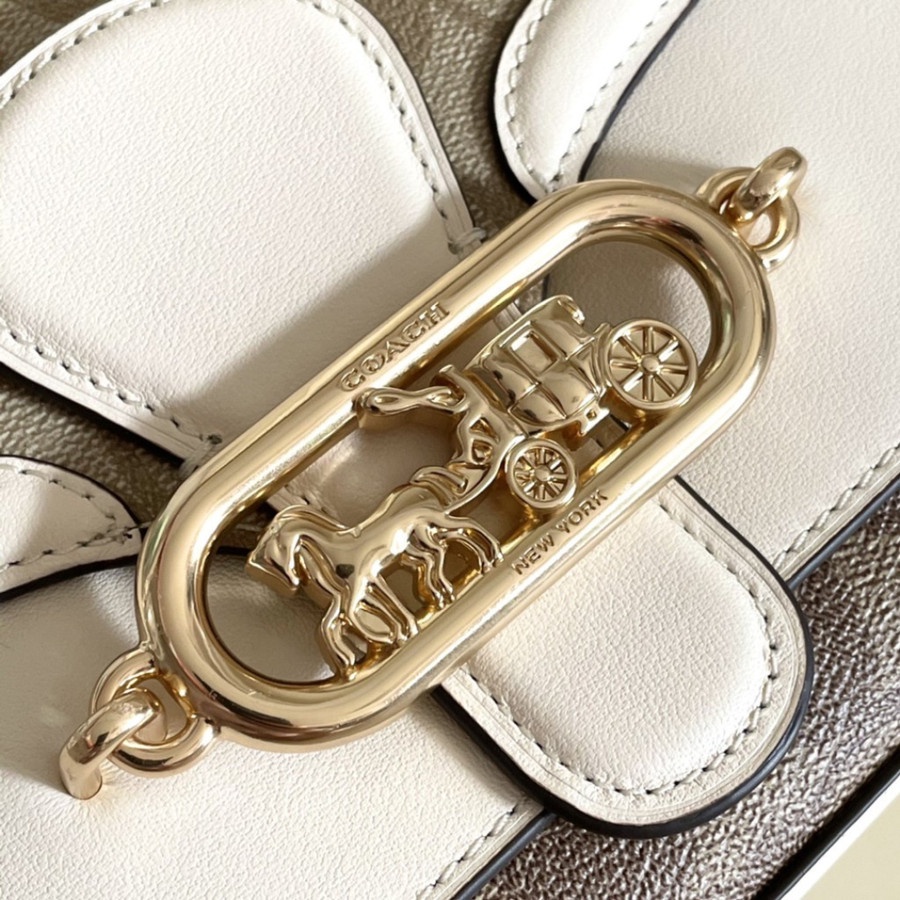 COACH TAS WANITA JADE SNAKE SKIN DETAIL IN BLOCKED SHOULDER BAG C2723