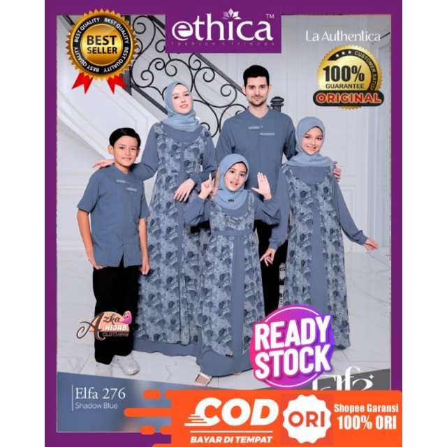 SARIMBIT ETHICA 2023 ELFA 276 SHADOW BLUE / BAJU COUPLE KELUARGA / BAJU MUSLIM COUPLE KELUARGA / BAJ