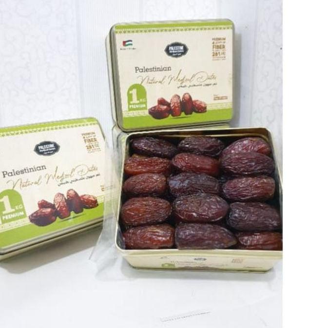 

♥ Kurma Medjool Palestina Premium Jumbo Grade A 1kg / Original Palestine Dates//Kemasan Kaleng ✯