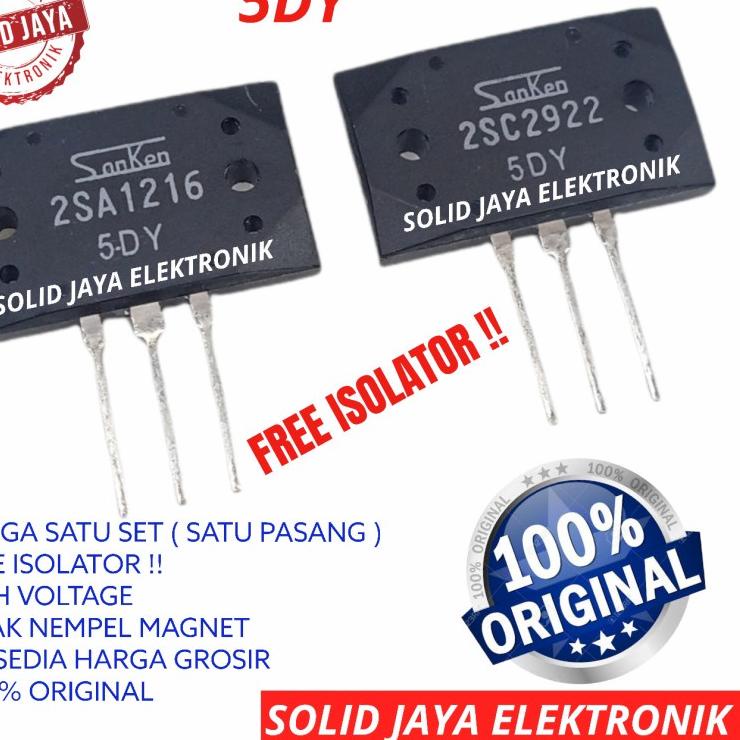 ➱ TR FINAL SANKEN 5DY 2SA1216 2SC2922 ASLI ORI TRANSISTOR 2SA 1216 2SC 2922 A1216 C2922 5 DY ORIGINA