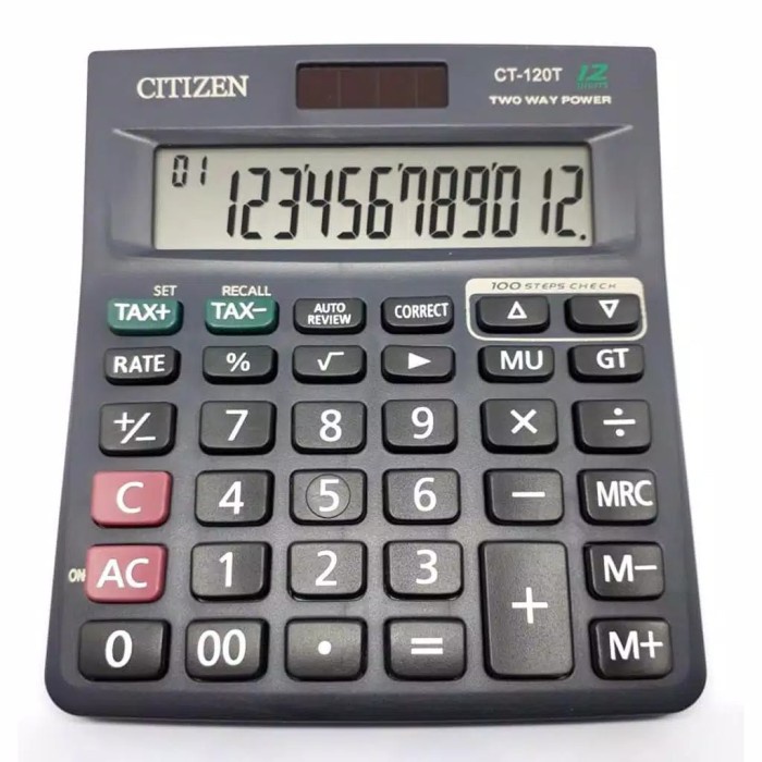 

Kalkulator CT-120T Dagang Ukuran Besar Citizen 12 Digit 112 STEP