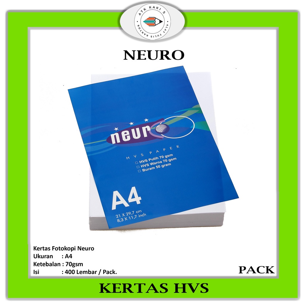 

NEURO - HVS Kertas Fotokopi A4 70 Gram - Pack