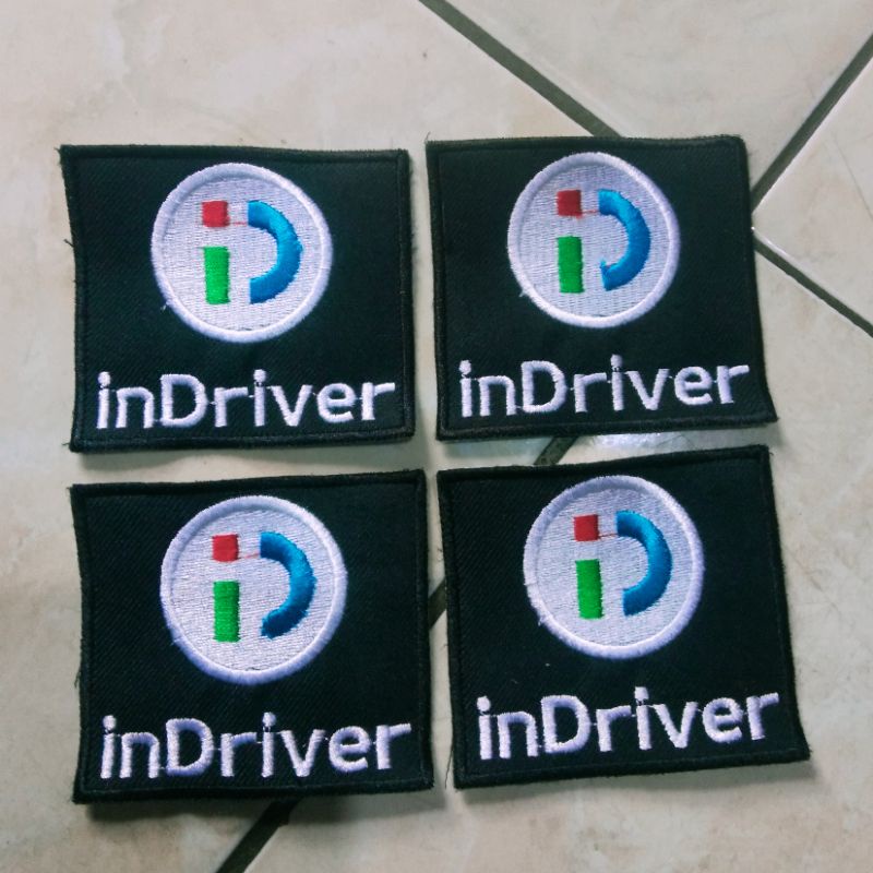 Emblem InDriver Simple Dada Dasar Hitam Logo INDRIVER Bordir LOgo KOmputer