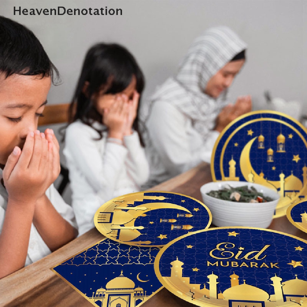 [HeavenDenotation] Set Peralatan Makan EID Mubarak Dekorasi Ramadhan2023Perlengkapan Pesta Ramadhan Kareem HDV