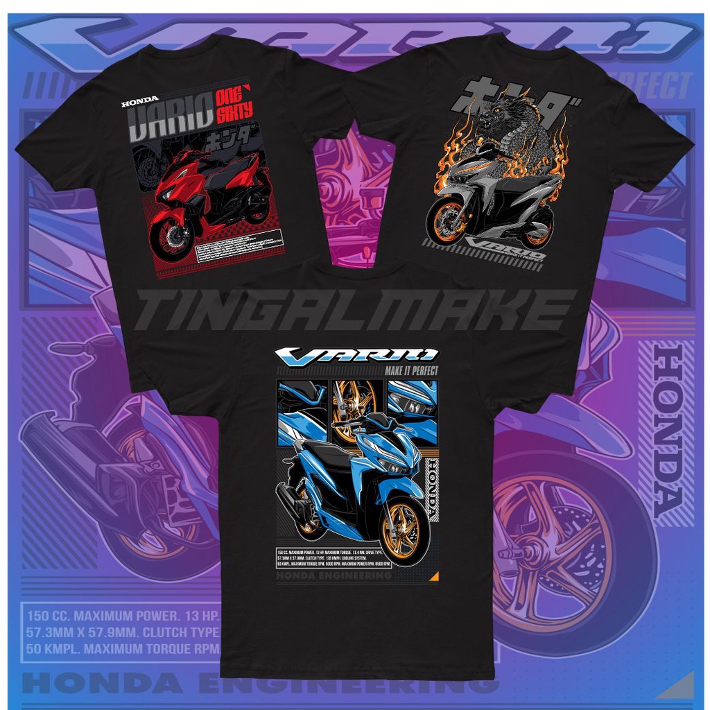 DTF | Kaos Baju VARIO MATIC Tshirt | Kaos Otomotif Motor Mania | Sablon Digital Terlaris-Tingalmake