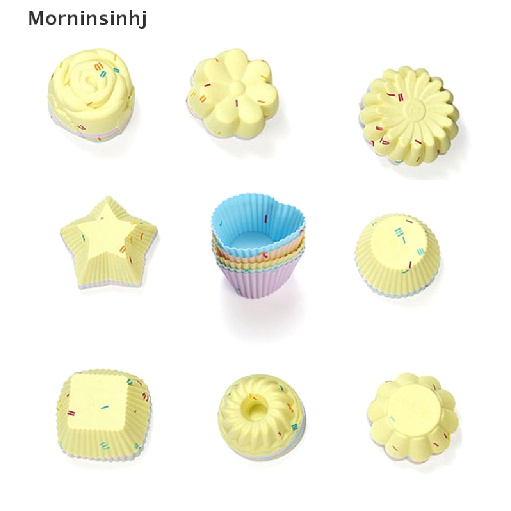 Mornin 5pcs/Set Cetakan Kue Silikon Bentuk Bulat Muffin Cup Cake Baking Molds id