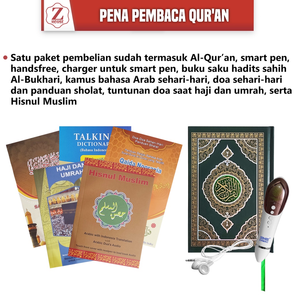 Buku AlQuran Digital Speaker E Pen PQ smart pen suara Jernih &amp; Bagus ) PQ Al Quran New Talking Pen the quran read pen Al Quran Digital New Al Fatih Talking Pen - Al-Qolam Alquran Reader pen ENMAC Lengkap Kualitas tertinggi - Al QURAN DIGITAL