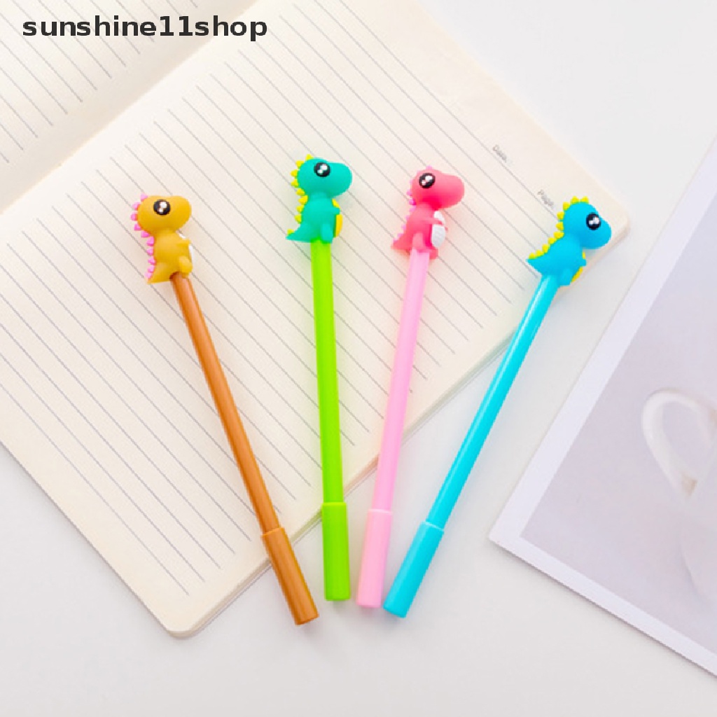 Sho 3 Pcs Kreatif Dinosaurus Gel Pena Lucu Alat Tulis Lucu Wrig Ink Pen Ballpoint Pena Netral Hadiah Promosi Alat Tulis Perlengkapan Sekolah N