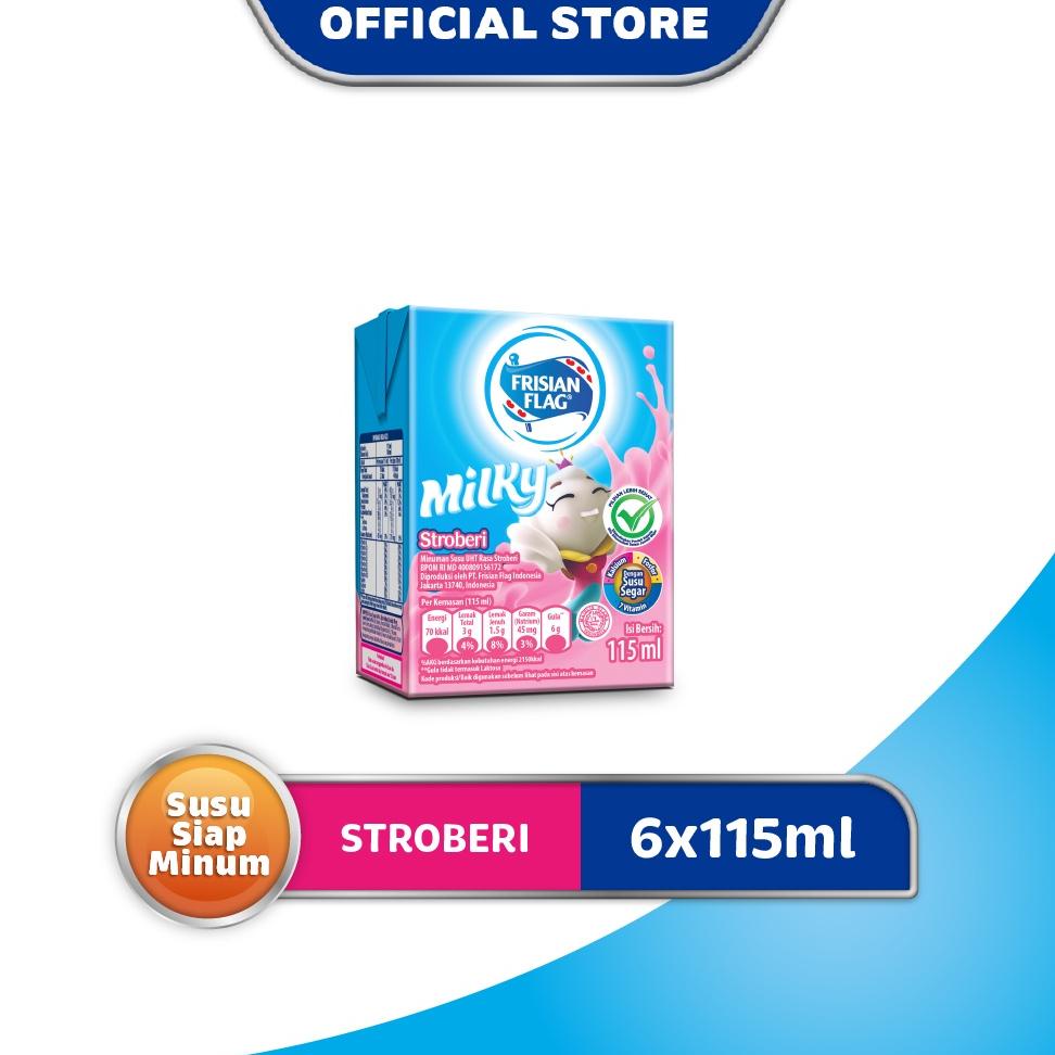 

COD✔️ Frisian Flag UHT Milky Stroberi 115ml (6pcs) Multipack