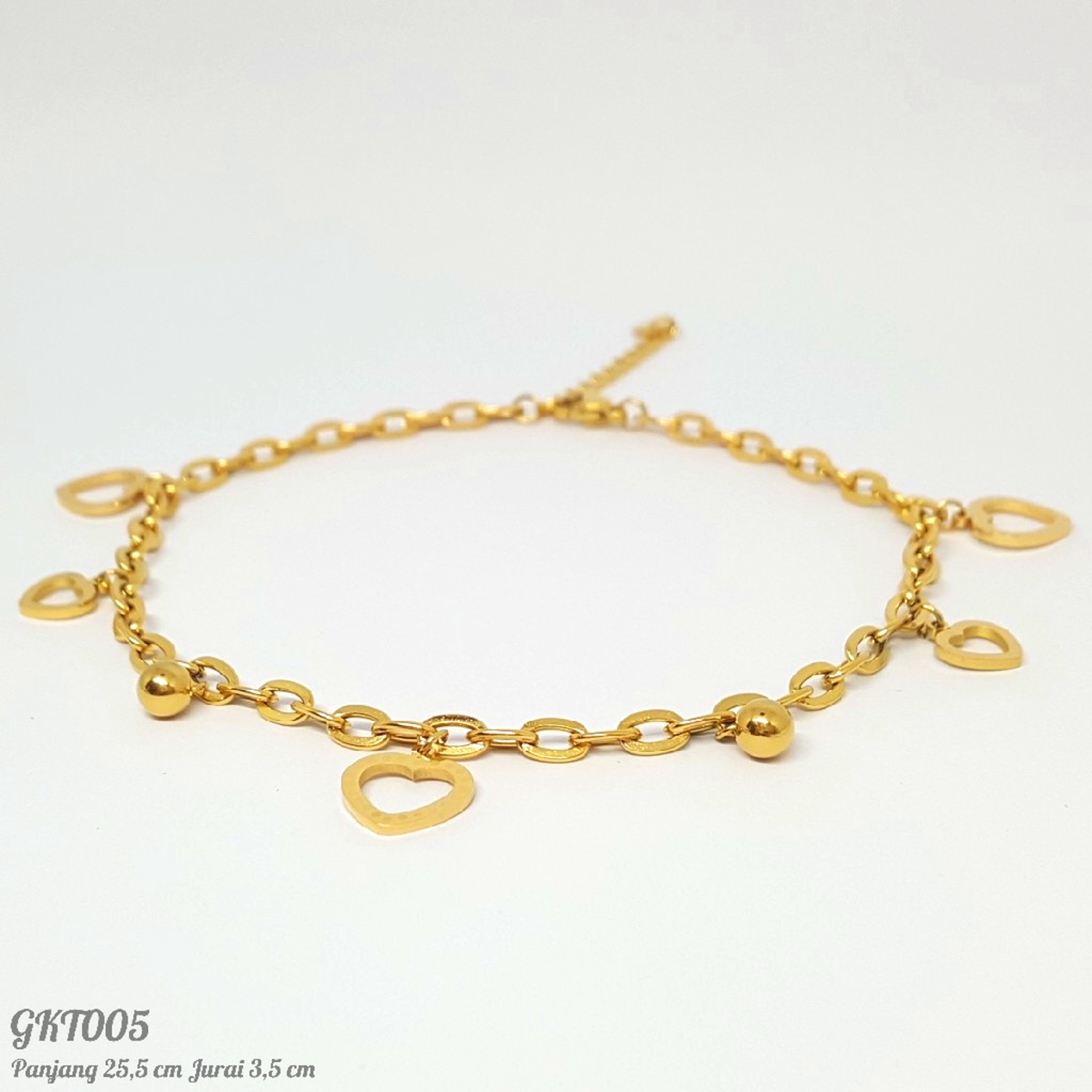 PGX Gelang Kaki Titanium Anti Karat Aksesoris Wanita - GKT005