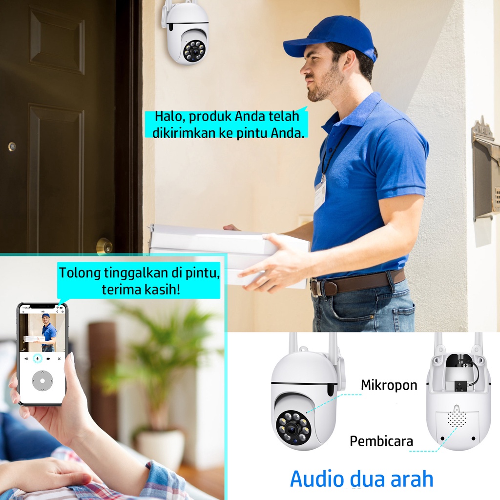 CCTV Wifi Mini Tersembunyi Tanpa Kabe Kemera CCTV Outdoor Full HD 1080P Pengintai IP Camera Waterproof IP67