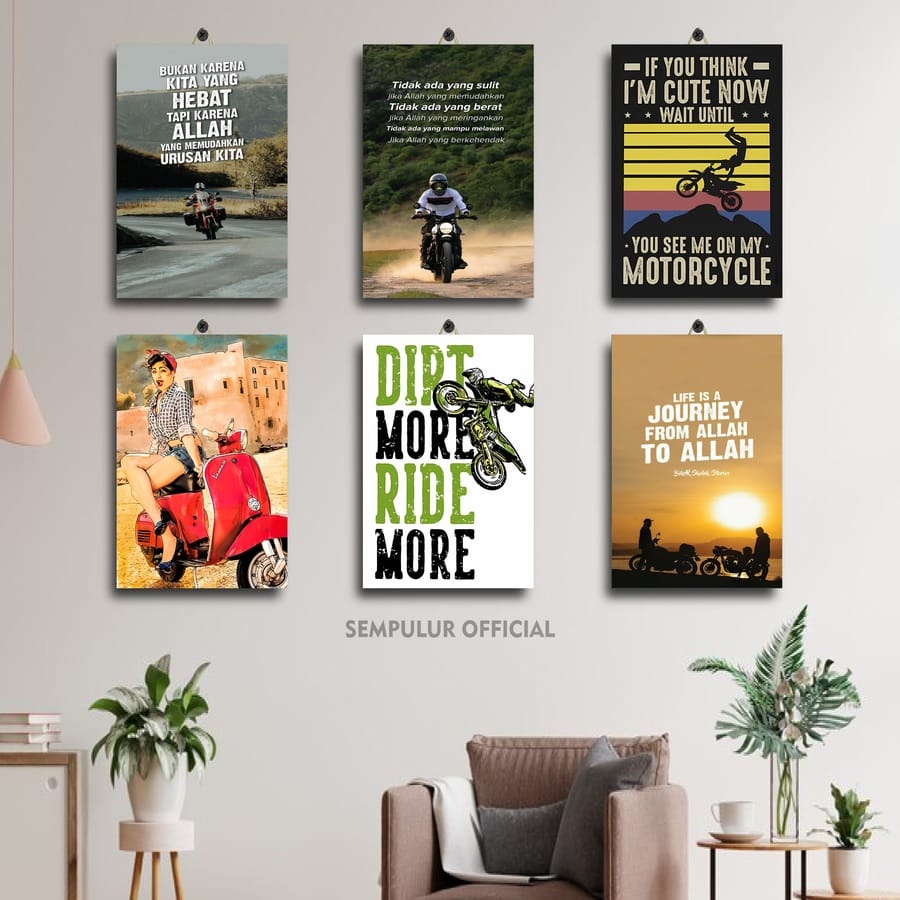 61-80 PAJANGAN KAMAR COWOK KATA KATA QUOTES MOTOR TRAIL 20X30 SGFOL|OO3WC| DEKORASI KAMAR AESTHETIC 