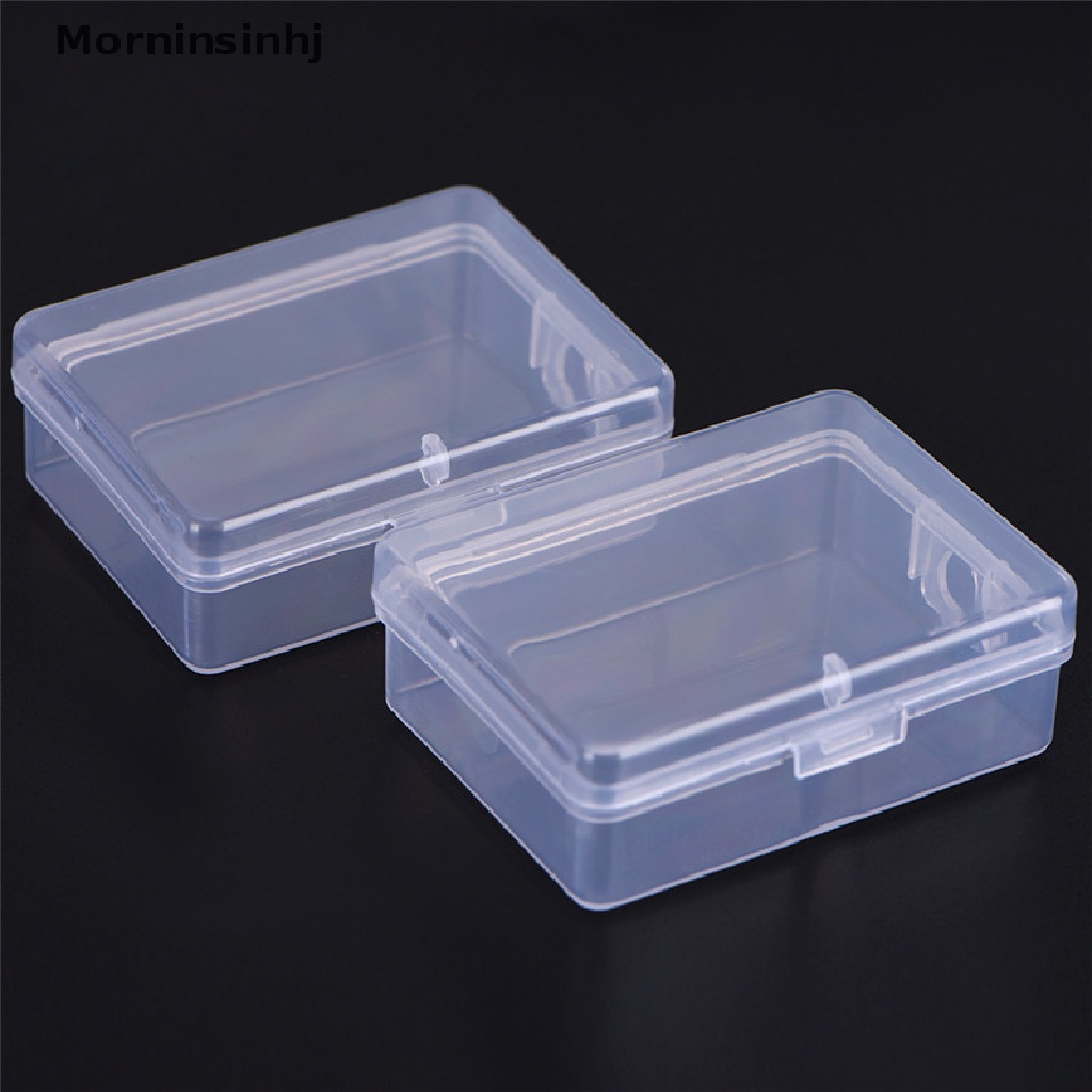 Mornin 2PCS Kotak Penyimpanan Plastik Transparan Kecil Persegi Bening Serbaguna Display Box id